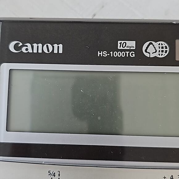 Canon HS-1000TG Large Print 10- Digit Desktop Calculator Gray Silver 7" x 5" - Picture 4 of 4